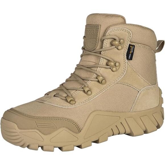 FREE SOLDIER Men's Waterproof Hiking Boots Tactical Work Boots Outdoor - Picture 1 of 14